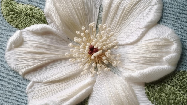 Ręcznie wyszywana tkanina z detalem motywu